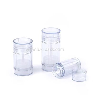 15g 30g 50g 75g Envase de desodorante giratorio de plástico PP Tubo recargable para protector solar Envase cosmético para bálsamo corporal