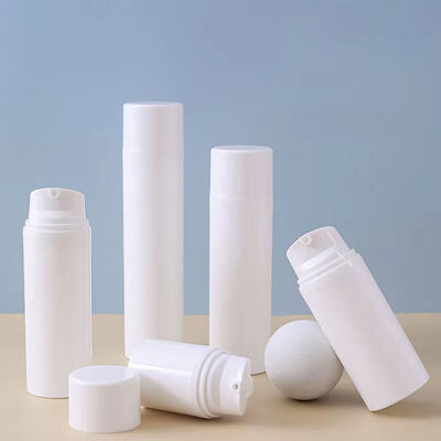 Bottle de la bomba de vacío sin aire de la cerradura de snap blanco personalizable Loción para el cuidado de la piel suero 30/50/75ml Contenedor Color de logotipo personalizado