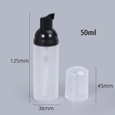 Set de botella de bomba de espuma negra de 50 ml y 32 mm Dispensador de jabón espumoso para gel de ducha y limpiador facial