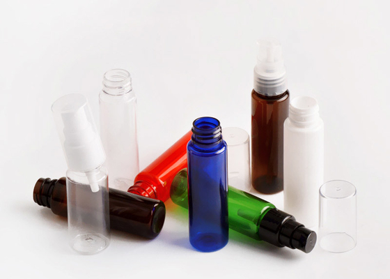 Botella de plástico PET de 30 ml Botella cosmética transparente con tapa negra