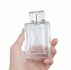 rociador de cristal de la bomba de la botella de perfume del cuadrado transparente 100ml