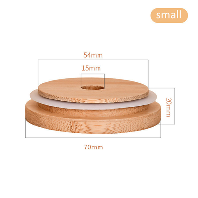 86m m Mason Jar Lids Glass Beer de bambú pueden con Straw Hole de cristal