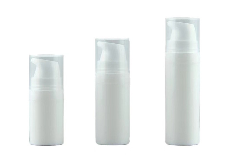 lujo ligero 50ml 80ml botella de bomba sin aire cosmética giratoria reemplazable para crema y cuidado de la piel