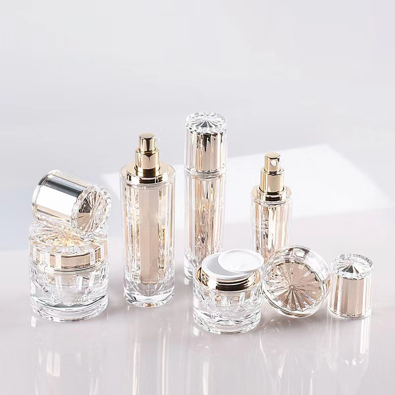 Diamante en forma de plata poliedro de lujo plástico vacío jar acrílico