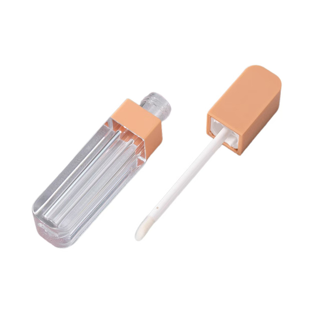 Material metálico Tipo 3G tubo de lápiz labial boca en forma de biselado vacío con cerradura de tornillo de sello de goma tubo de bálsamo labial de plástico para recipiente cosmético