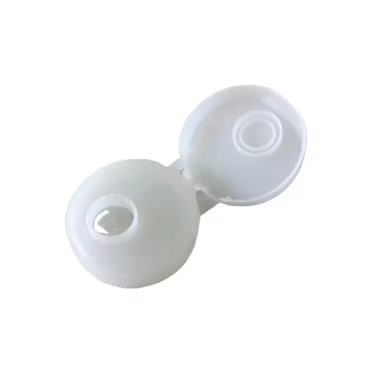 Botella de champú de tornillo tapa de plástico transparente con tapa de aluminio suave y tapa de empuje