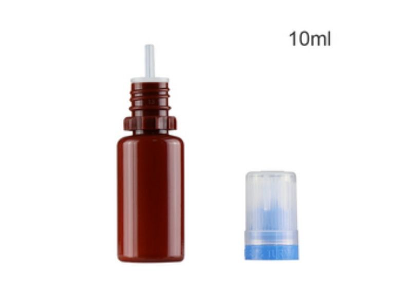 Botella de 10 ml con gotero para botellas de aceite de humo dentro del cierre de empuje y tira