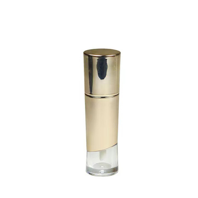 Impresión en pantalla Tubo de plástico con cabeza de cepillo para 5 ml de esmalte labial de color rojo de alto brillo