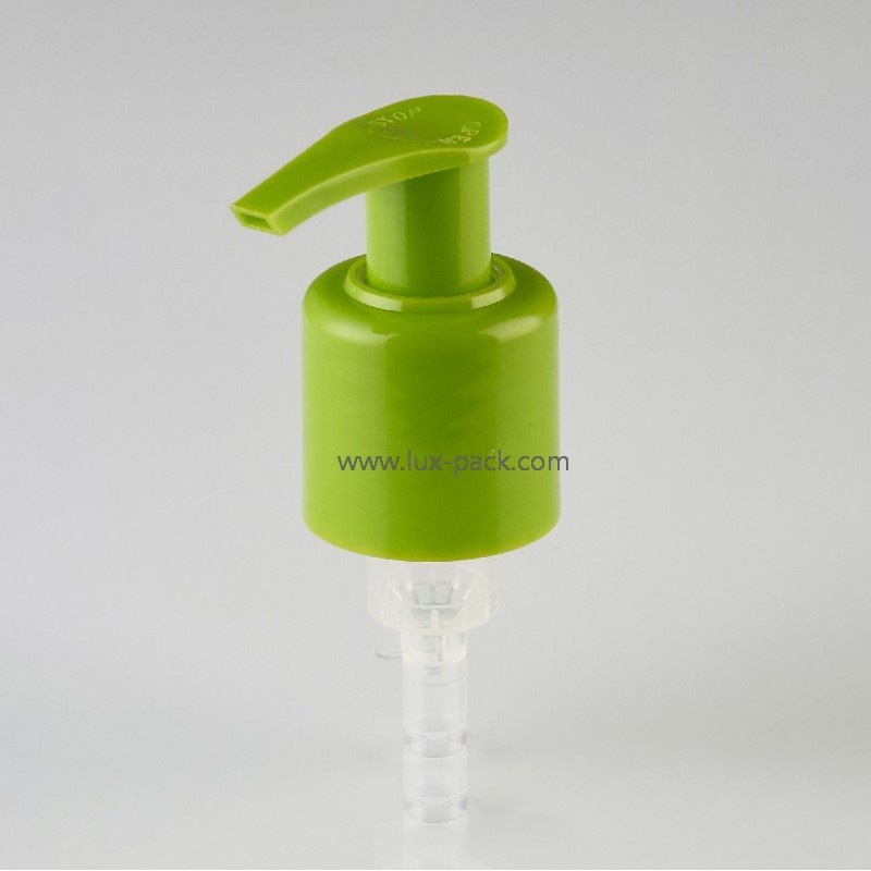 Dispensador de líquido de color personalizado de 24 mm y 28 mm, bomba de loción izquierda-derecha para cuidado personal