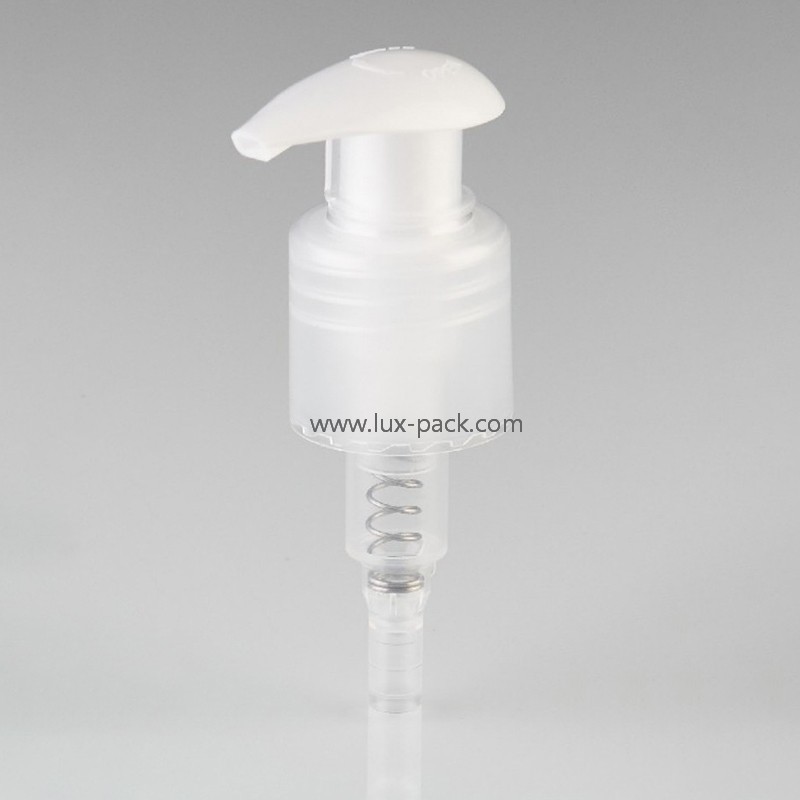 Bomba dispensadora de líquido de color personalizado de 24 mm y 28 mm, resorte interno, bomba de loción izquierda-derecha