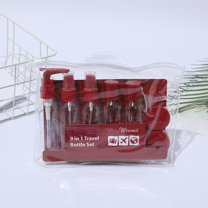 Conjunto de botellas de viaje de 50 ml Conjunto de botellas de viaje a prueba de fugas Conjunto de loción de champú líquido Conjunto en avión