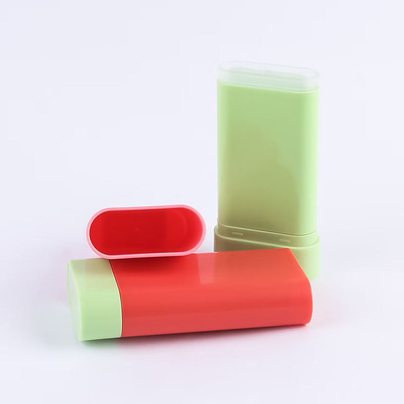 Envase de botella de barra de bálsamo desodorante vacío de plástico de 20G personalizado, rotación inferior para crema desodorante, impresión UV personalizada