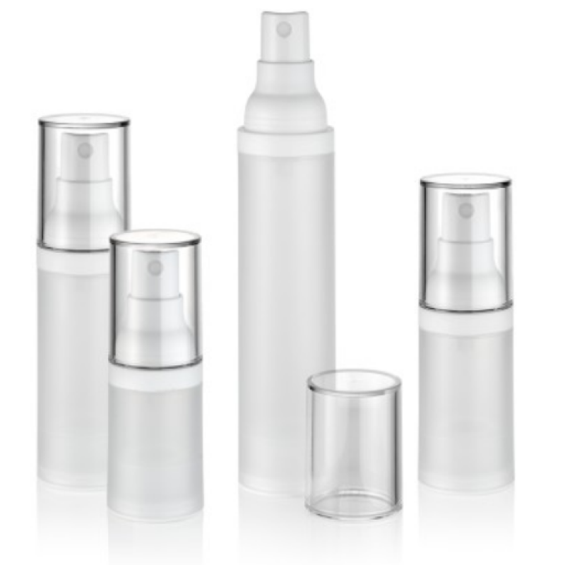 Botella con bomba sin aire de plástico de 5 ml, 10 ml, 15 ml y 30 ml de apariencia delicada, utilizada para el cuidado de la piel
