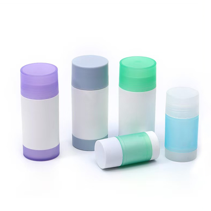 Diseño giratorio 30g 50g 75g 100g PP Contenedor de bastón de desodorante de fragancia corporal de doble concha