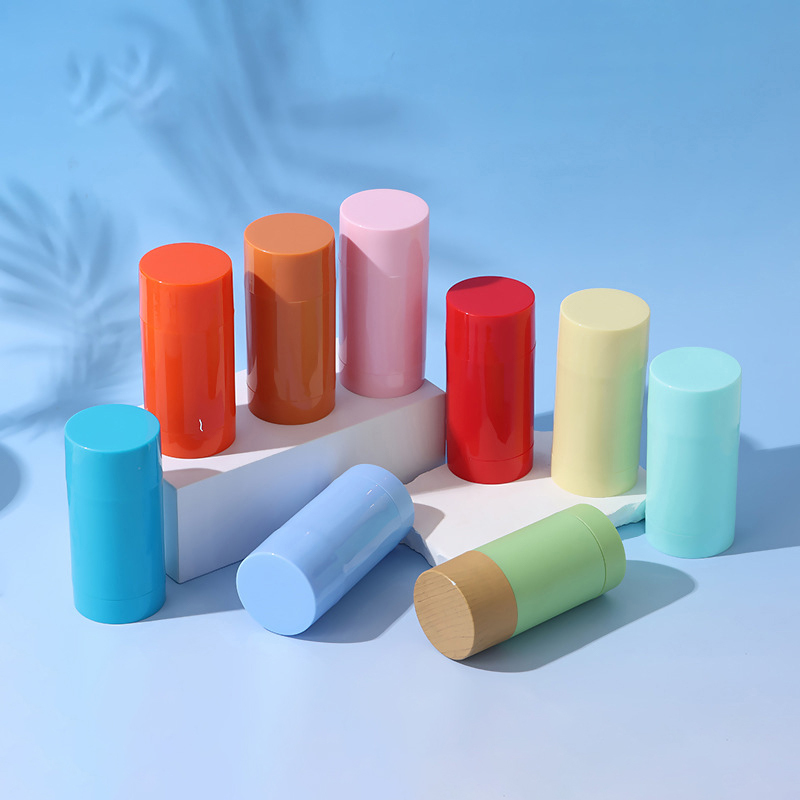 Contenedor cosmético de fragancia de plástico AS cilíndrico 15g 30g 50g 75g 100g, bálsamo desodorante vacío