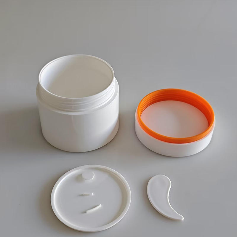 PP Plastic 120g 200g Double Layer Cream Jar With Spoon For Personal Care