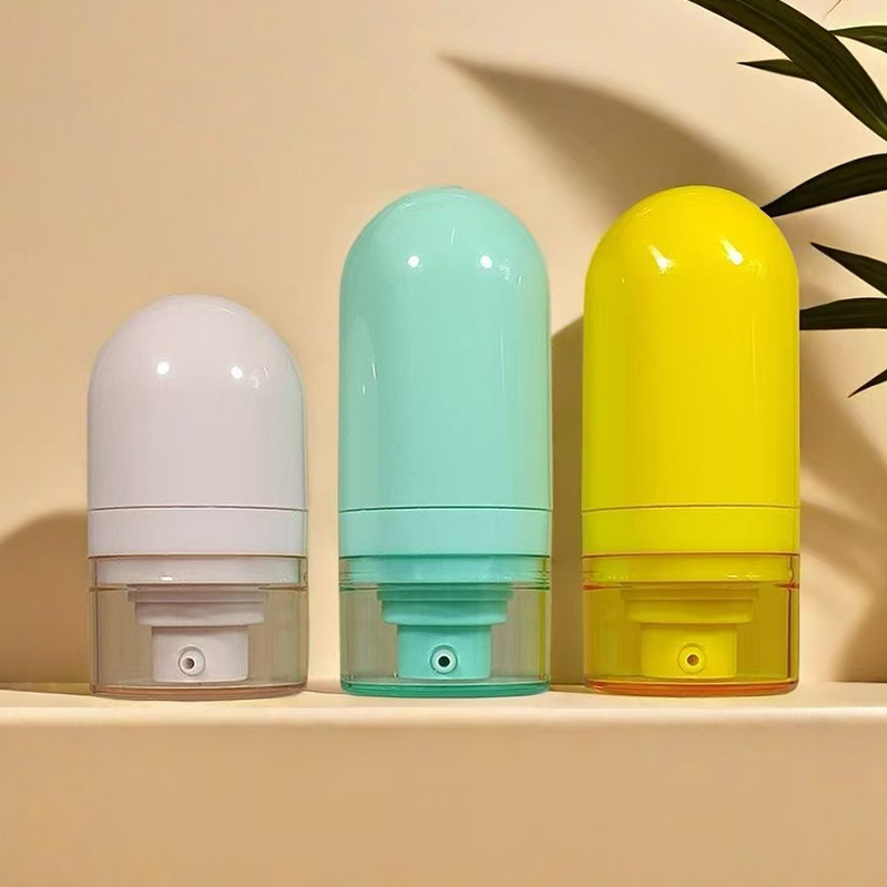 15 ml 30 ml 50 ml de plástico ABS envasado cosmético de lujo concealer base loción bomba sin aire botella con tapa clara sprayer de niebla crema cabeza de la bomba boca abajo presión al vacío