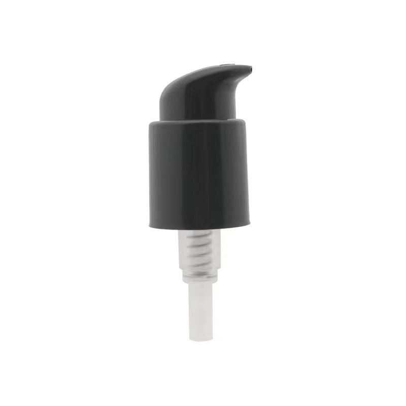 Cabeza de la bomba del dispensador de tratamiento de plástico negro para la base cosmética y la loción para el cuidado de la piel