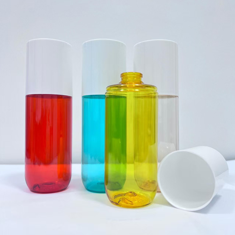 Botella dispensadora cosmética recargable de PET de 150 ml con cuello de 20 mm para acondicionador, loción y cuidado de la piel