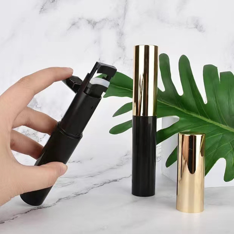 Empty Mascara Bottle, Gloss Pink Plastic Mascara Tube With Silicone Plastic Brush Wand For Mascara Eyelash Serum Packaging