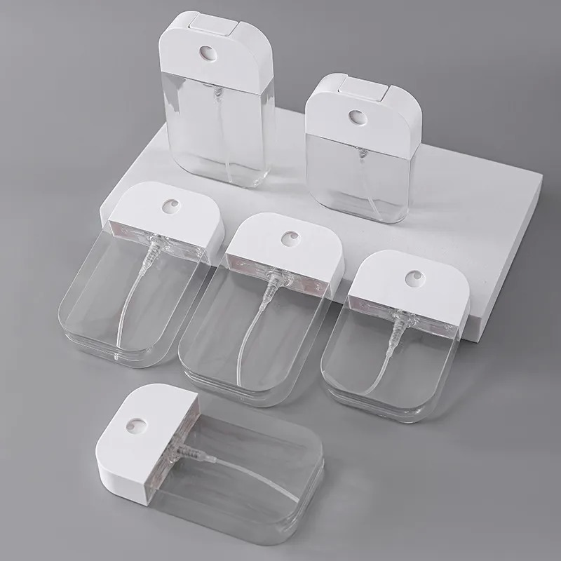 Botellas de pulverización de perfume de tarjeta de bolsillo recargables de 30 ml y 50 ml al por mayor, botellas de pulverización de fragancia portátiles con forma de tarjeta