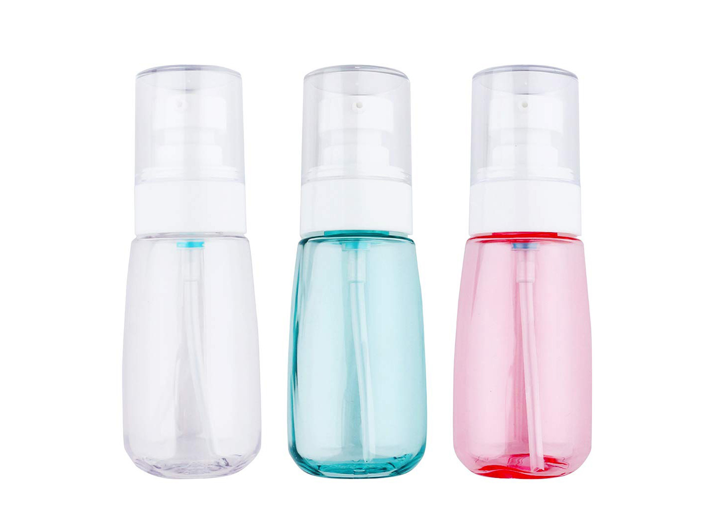 Las botellas plásticas cosméticas rosadas azules modificaron capacidad y colores para requisitos particulares
