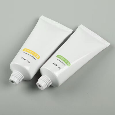 Tapa de cabeza cilíndrica con impresión de seda y estampado en caliente de soporte de tubo de color crema de plástico de 30 mm de diámetro