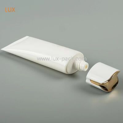 40 mm de diámetro PE Cosmético tubo de compresión de lujo electroplacado recubrimiento de tapa flip vacío loción para el cuidado de la piel