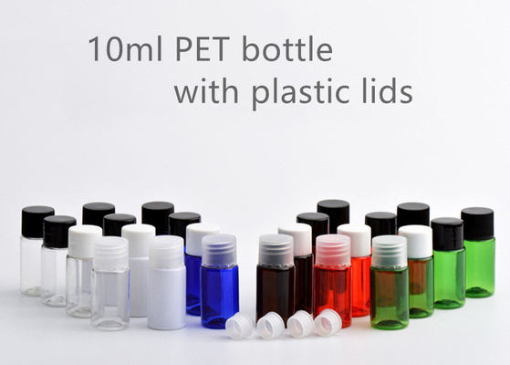 ACARICIE los pequeños envases plásticos de la botella de los PP, botellas plásticas redondas 10ml con las tapas